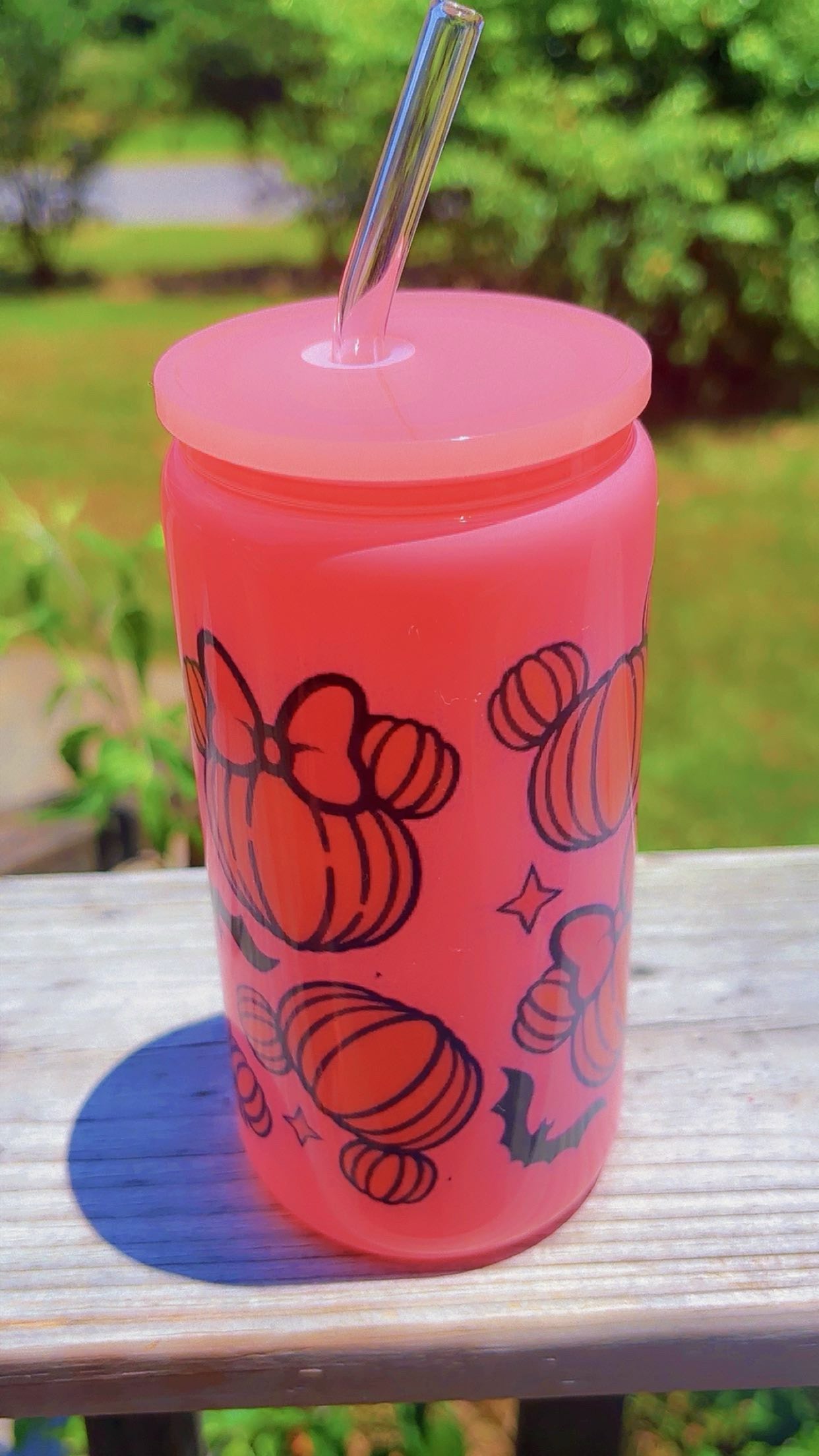 Pumpkin glass cup 16oz