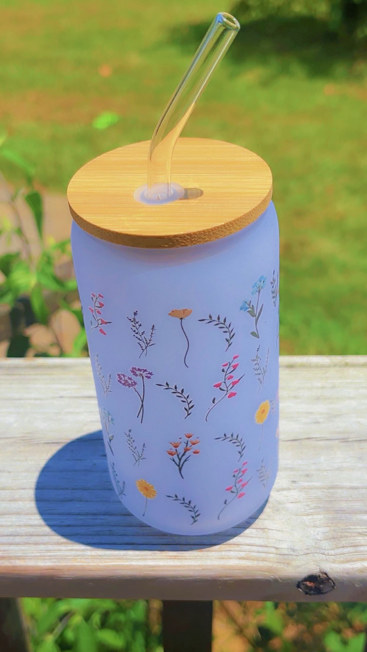 Wildflower Breeze glass cup 16oz