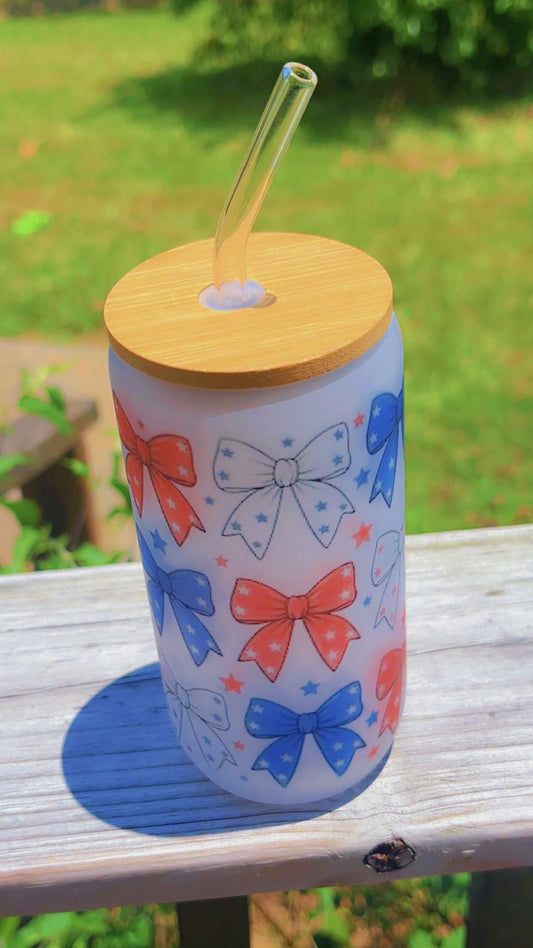 All-American Bows Glass Cup 16oz
