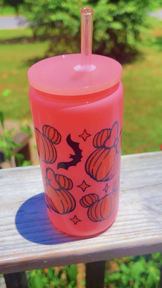 Pumpkin glass cup 16oz